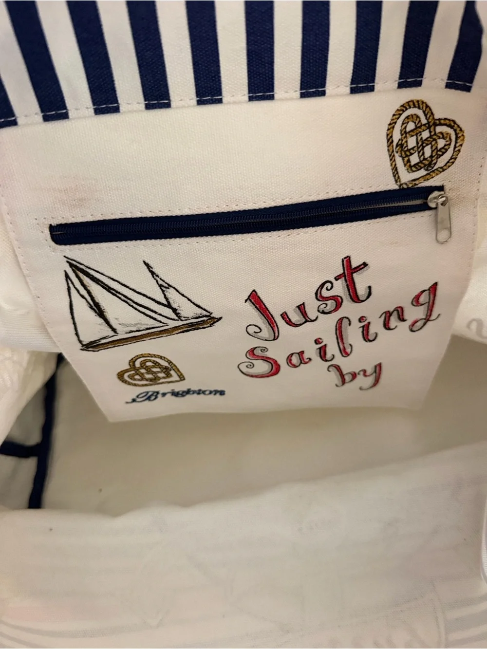 Brighton Sail Into Summer Coastal Nautical Canvas Rope Handle Tote